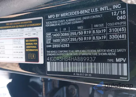 2017 Mercedes-Benz Gle 350 4Matic from USA, damaged, VIN 4JGDA5HB4HA889937